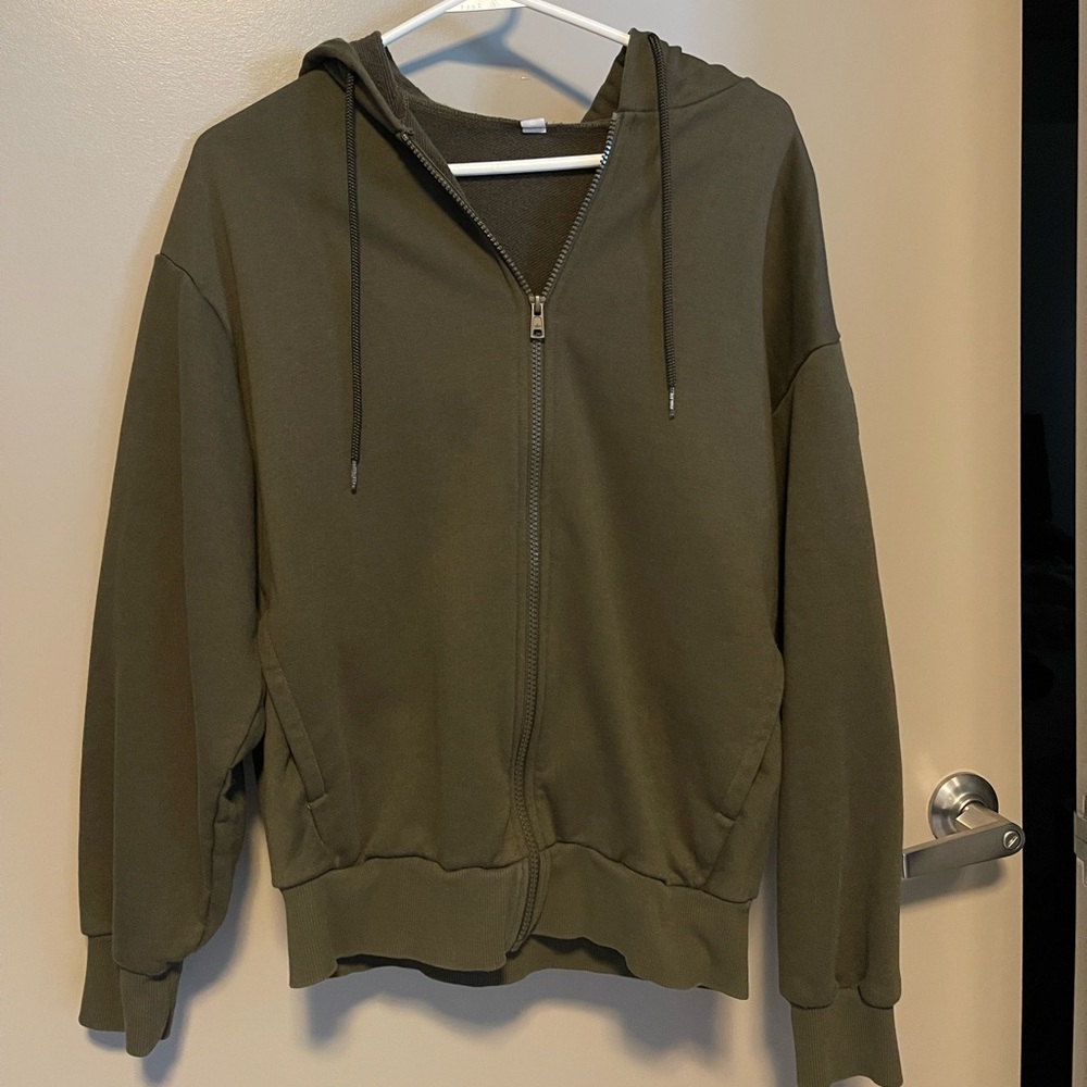 Hype Full Zip Hoodie Dark Olive XS
